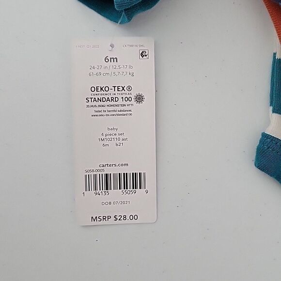 NWT Carter's Long Sleeve 4pc Bodysuit 6 months - Picture 7 of 7